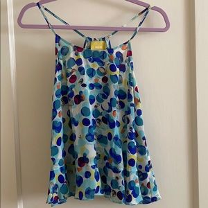 Anthropologie Maeve Floral Print Silk Top